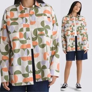 NWT Vans Geometric Patterned Button-Up Shirt - Size S